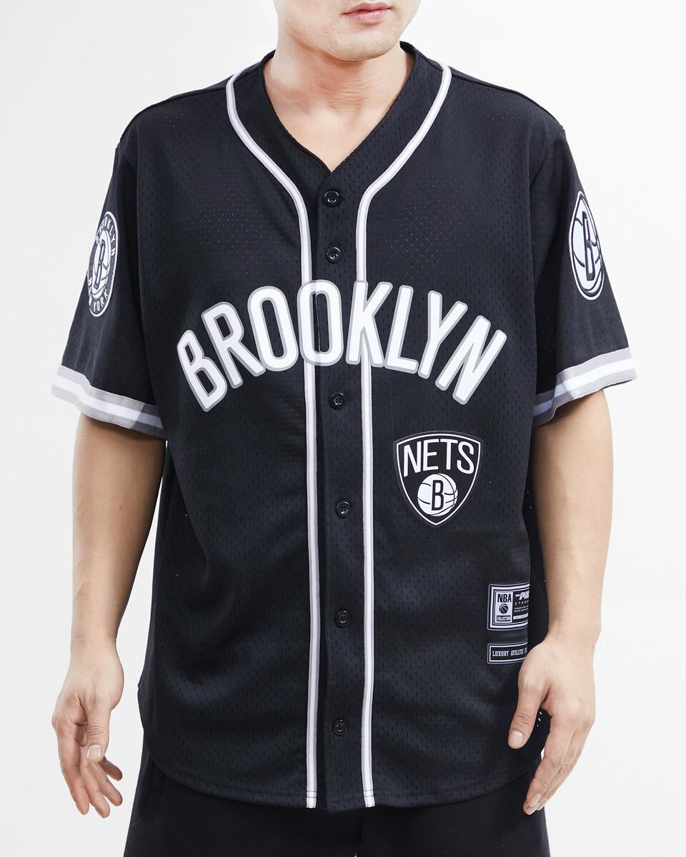 Brooklyn Nets Logo Mesh Button Up Shirt