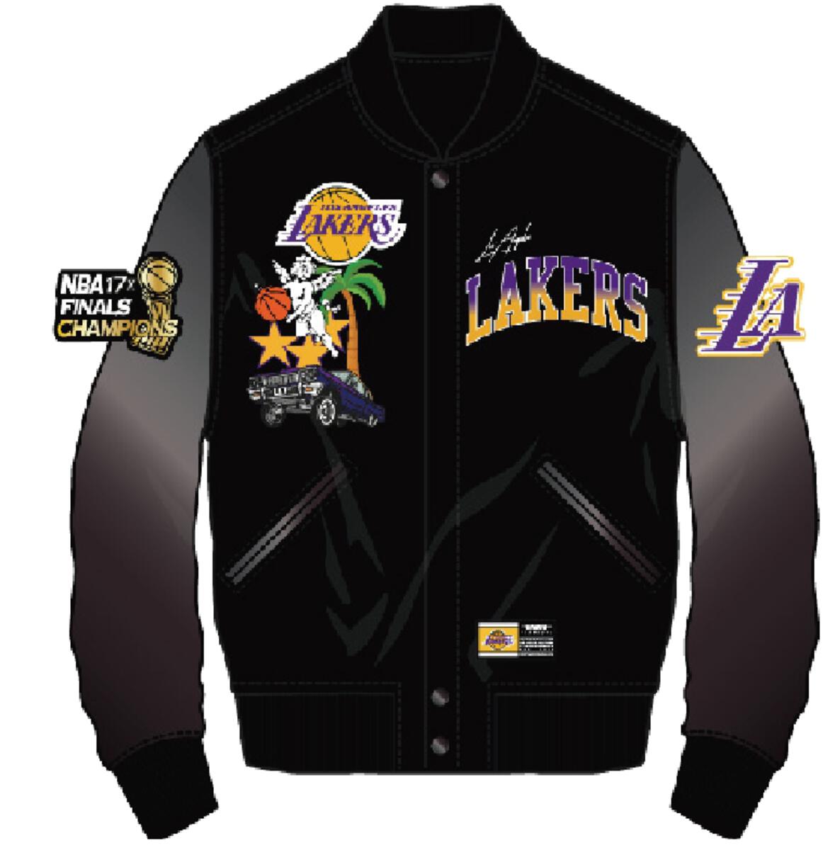 Pro Standard (BLL654213) - Los Angeles Lakers Home Town Varsity Jacket - Black