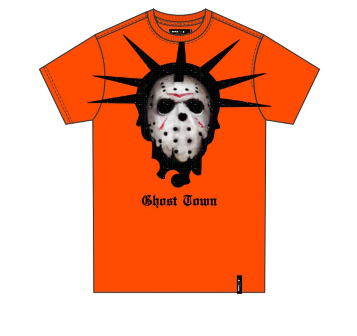 Rhinestone Ghost Town Tee - Orange