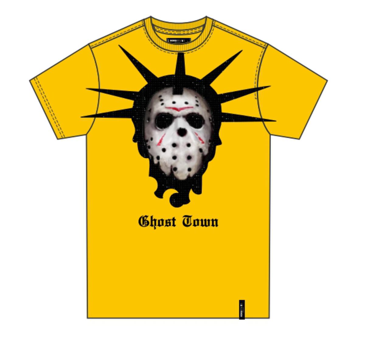 Rhinestone Ghost Town Tee - Yellow