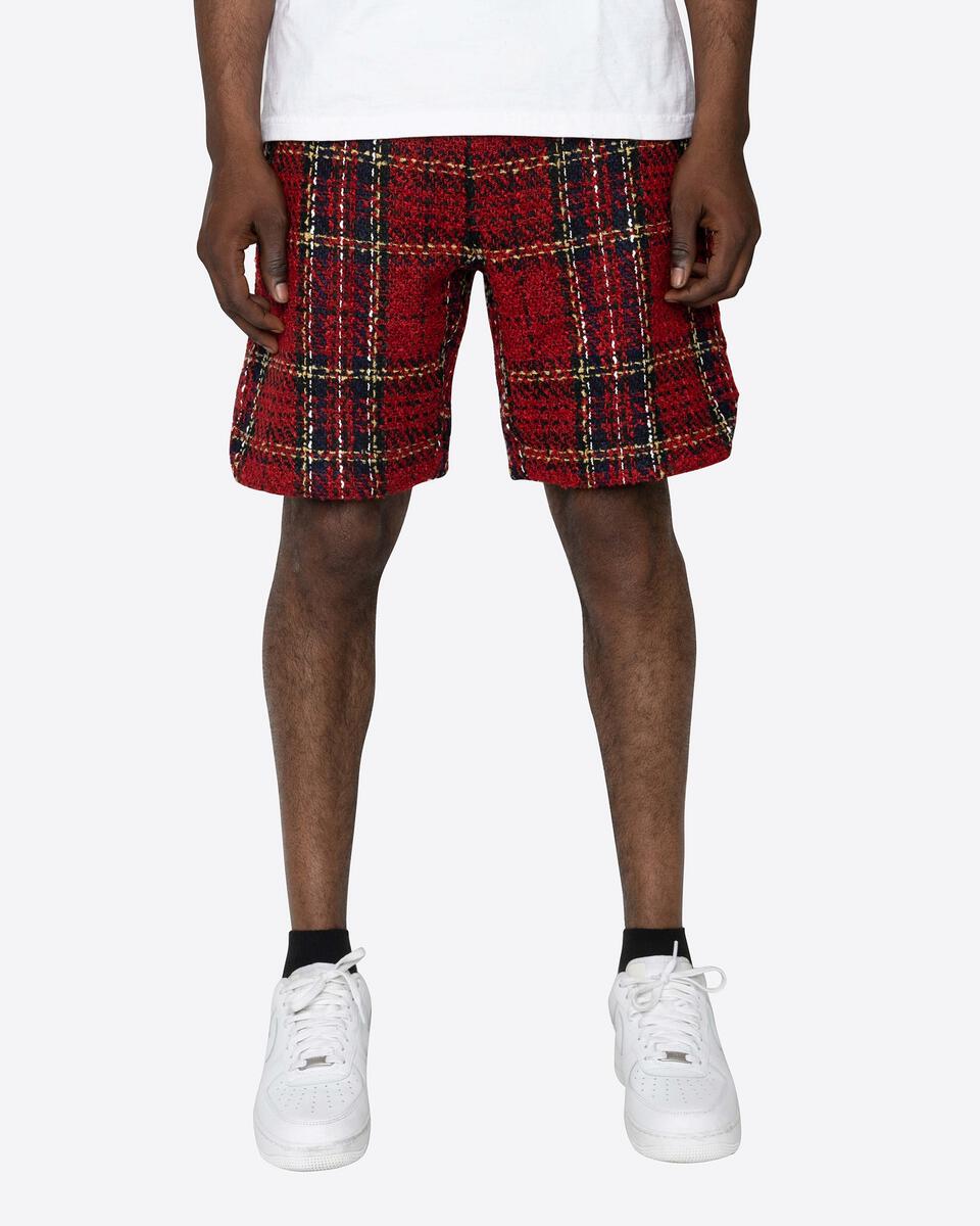 Tweed Trucker Shorts - Red