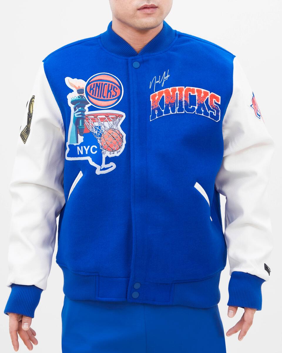 Pro Standard (BNK654361) - New York Knicks Home Town Wool Varsity Jacket- Royal Blue