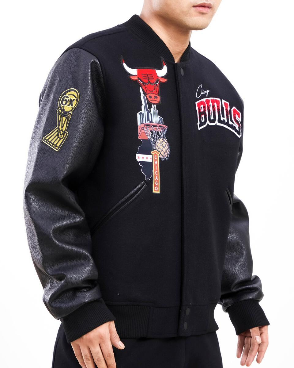 Pro Standard Jacket - Crest Emblem Wool Varsity - Chicago Bulls - Black - BCB658986 M