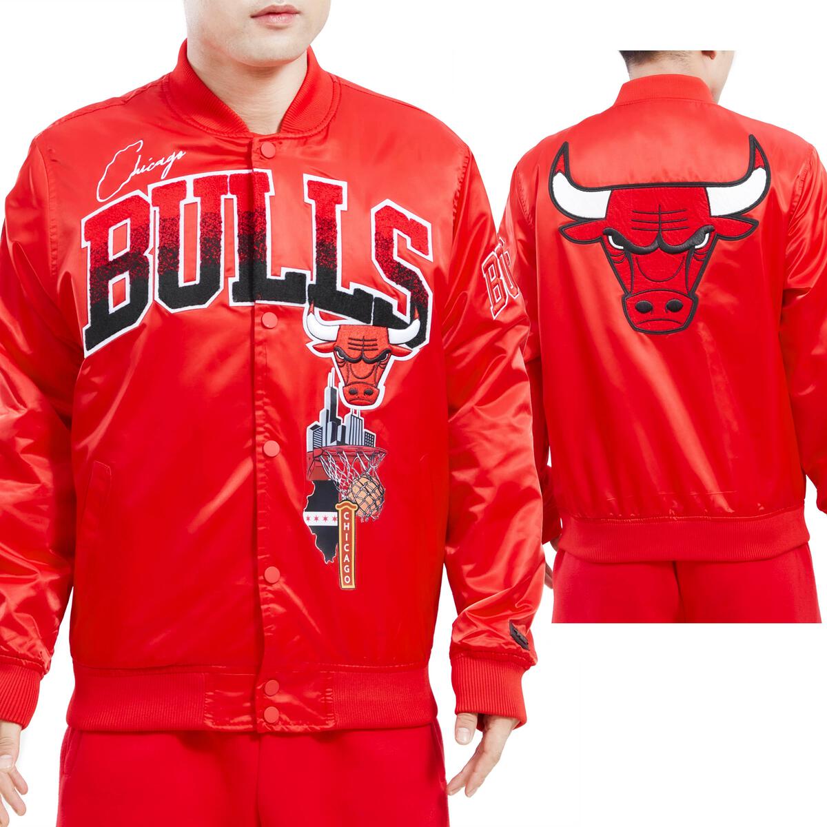 Pro Standard (BCB654341) - Chicago Bulls Home Town Satin Jacket - Red