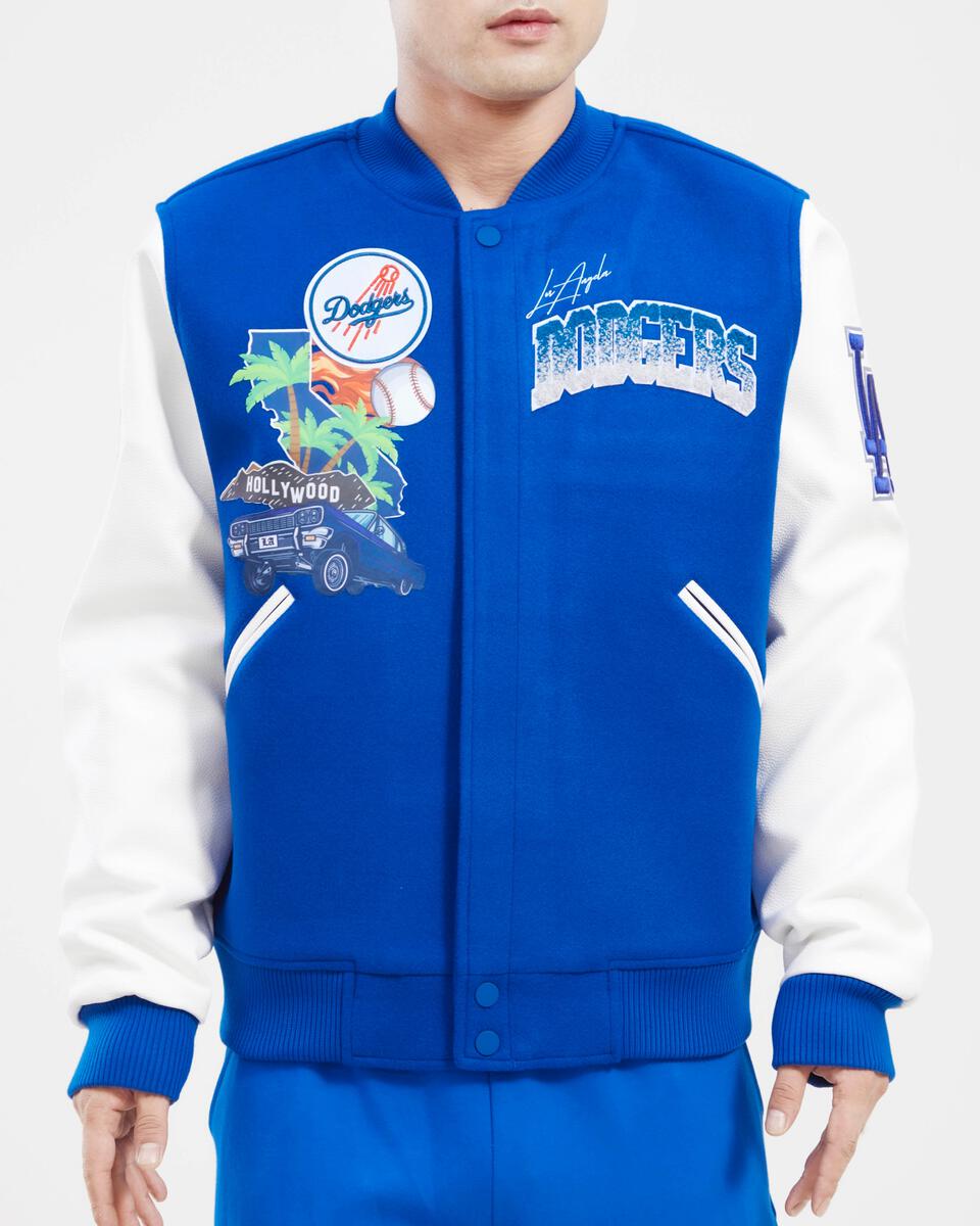 Pro Standard (LLD633574) - Los Angeles Dodgers Home Town Wool Varsity Jacket - Blue
