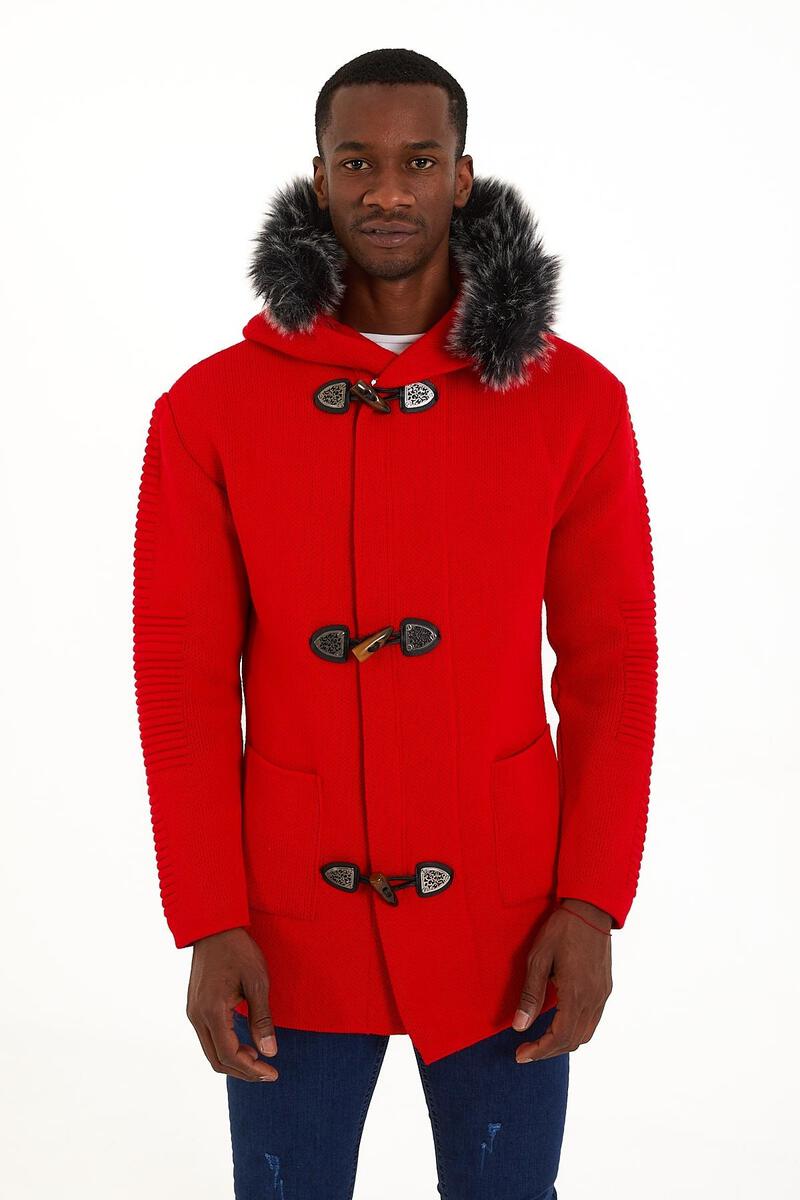 One In A Million - Hooded Cardigan Jacket - Poppy Red