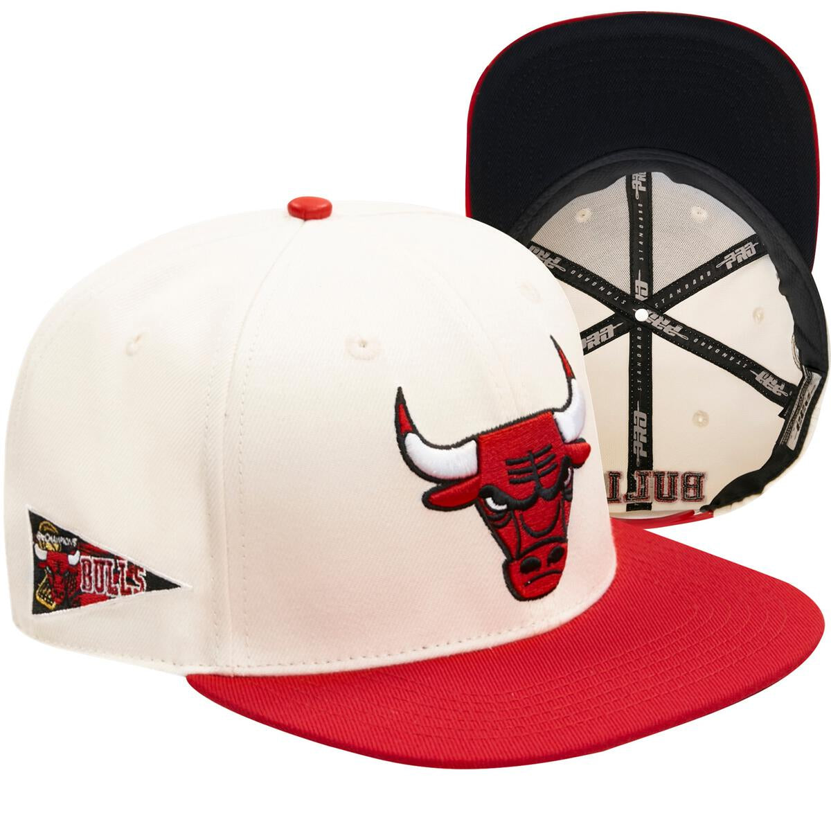 Pro Standard - Chicago Bulls Retro Classic Snapback Hat - Eggshell/Red