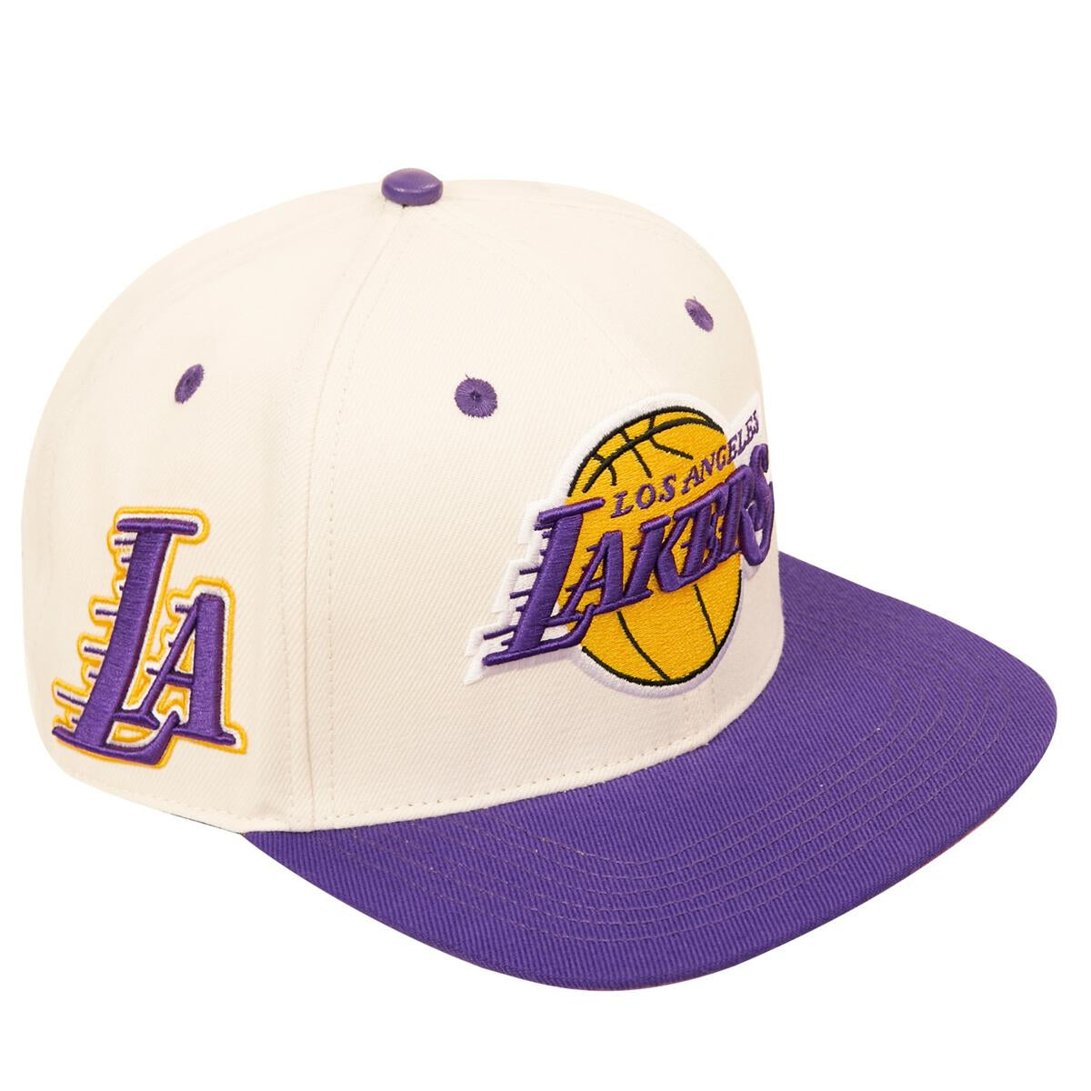 Pro Standard - Los Angeles Lakers Retro Classic Snapback Hat - Eggshell/Golden/Purple