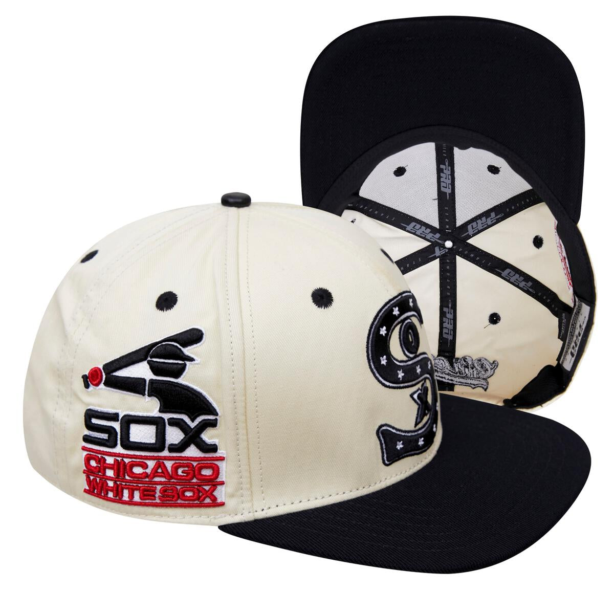 Pro Standard - Chicago White Sox Retro Classic Snapback Hat - Eggshell/Black