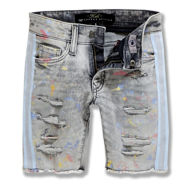 Jordan Craig Kids-Sparta Striped Denim Shorts-Coral-J3168SK