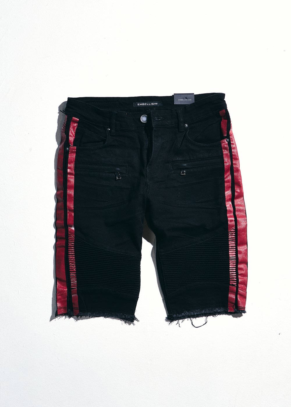 Embellish-Bolt Biker Shorts-Red/Black