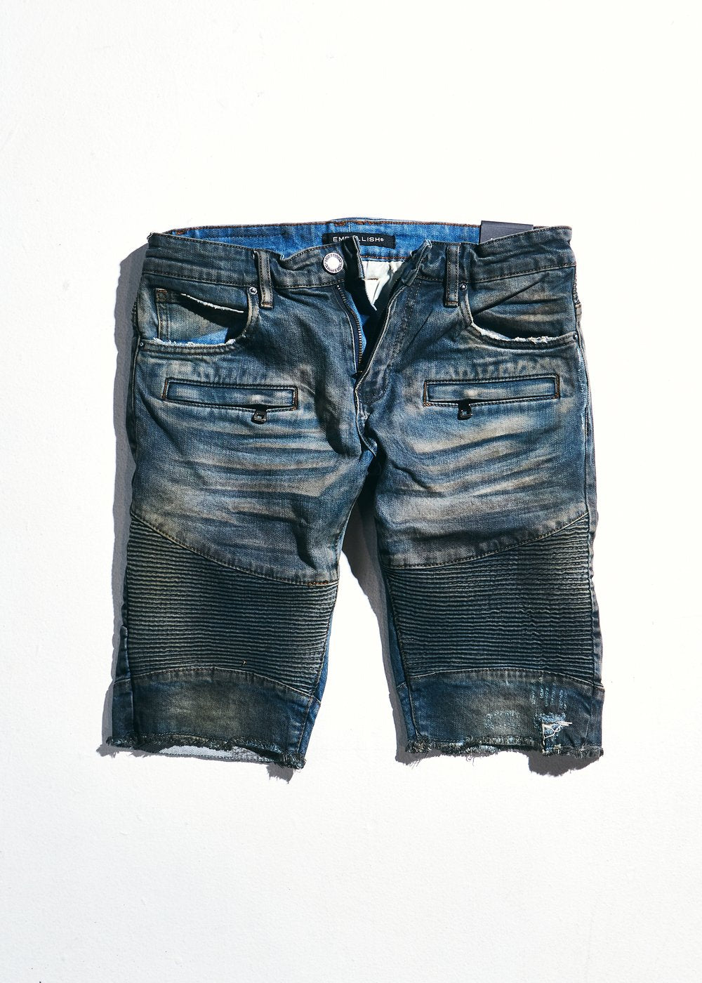 Embellish-Hilton Biker Shorts-D.Blue