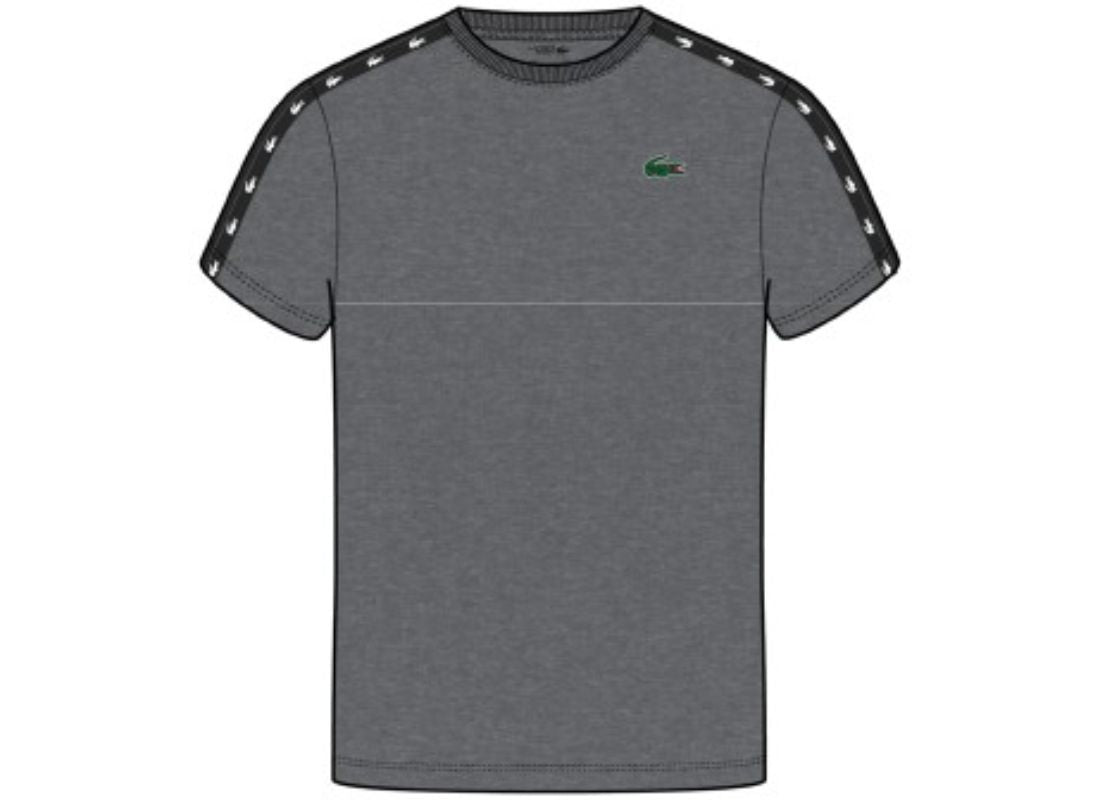 LaCoste-Men's SPORT Crocodile-Stripe T-Shirt-Silver Chine / Black • Y5J-TH8686