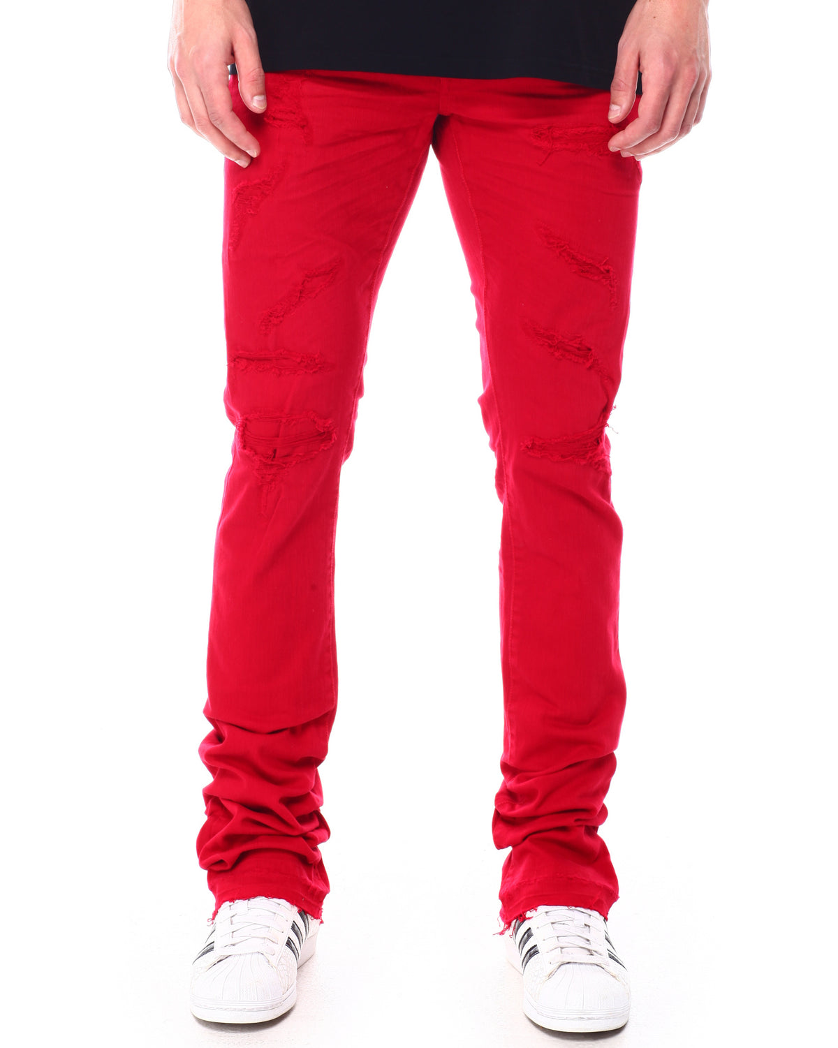 Jordan Craig-Martin-Flare Stacked Jeans-Red-JTF955R