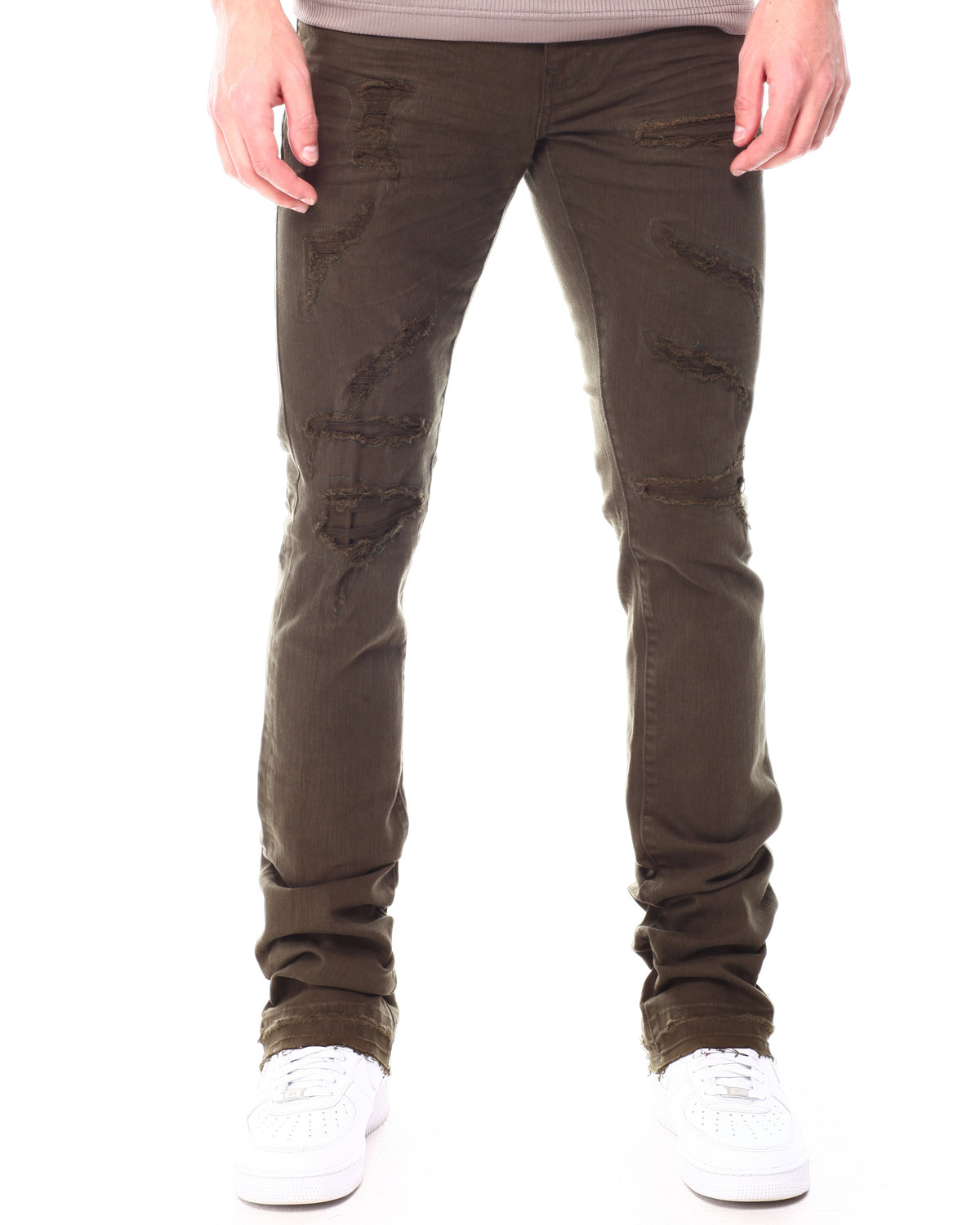 Jordan Craig-Martin-Flare Stacked Jeans-Army Green-JTF955R