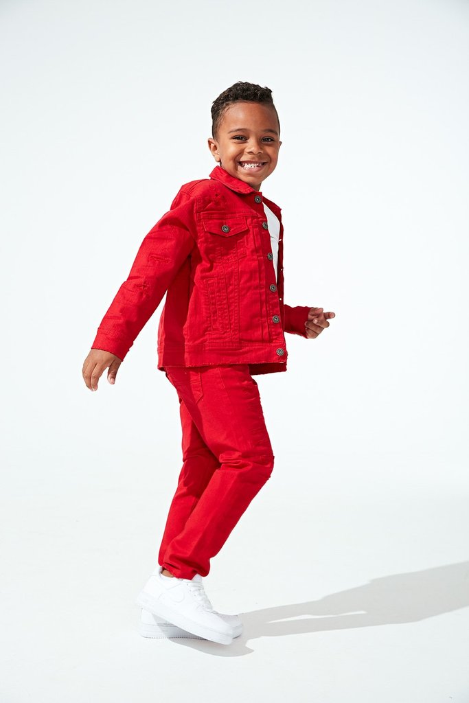 Jordan Craig Kids-Tribeca Twill Trucker Jacket-Red-91521