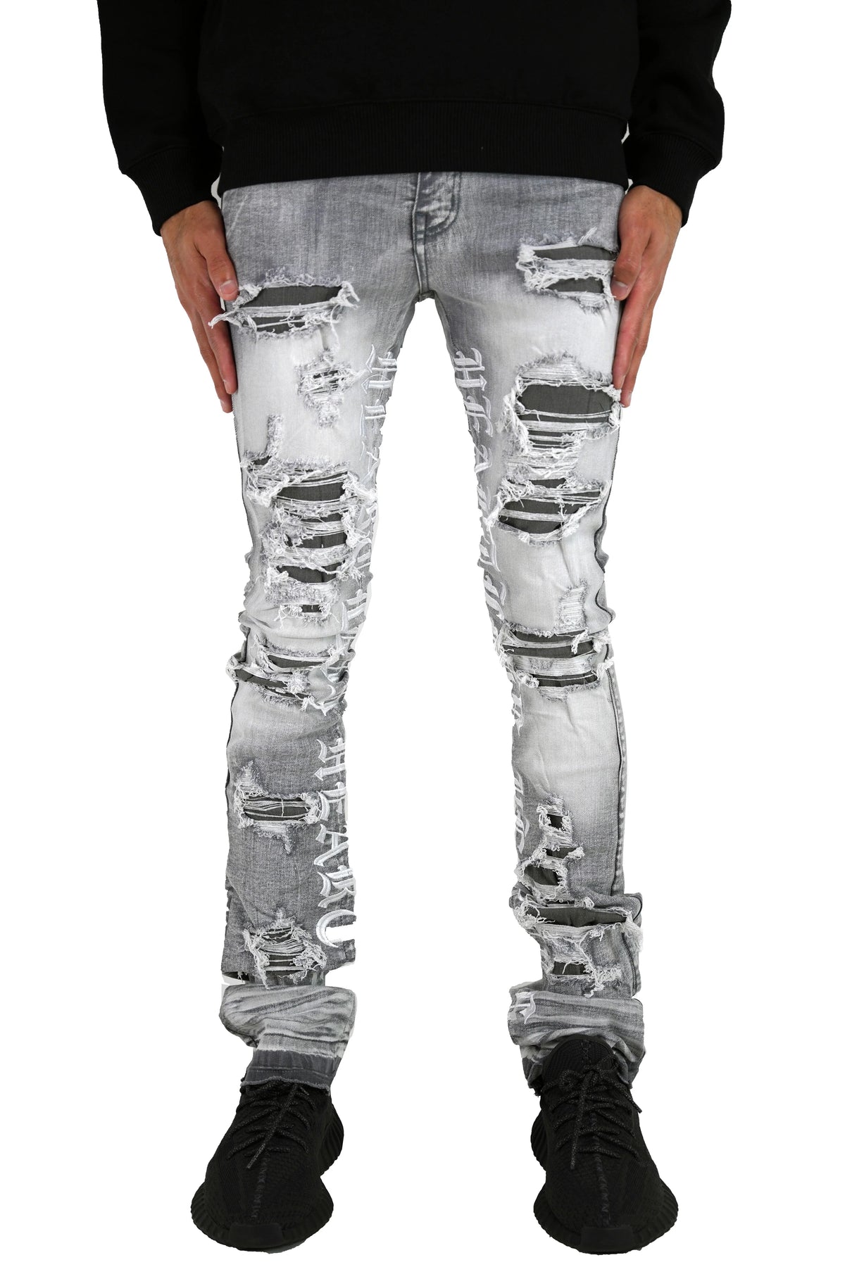 Focus "Heartless" Stacked Denim - Grey