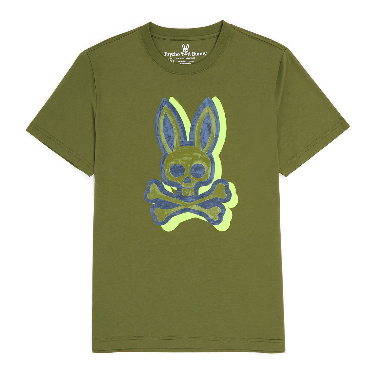 Psycho Bunny (B6U981U1PC) - Varick Graphic Tee - Dark Olive