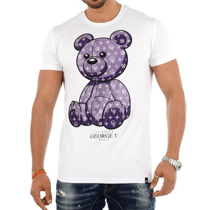George V-Teddy T-Shirt-White/Purple