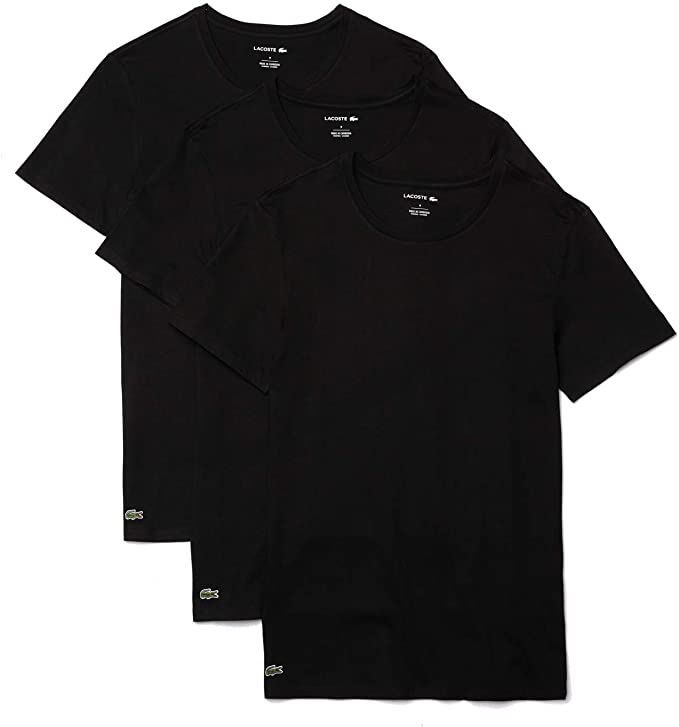 Men's 3 Pack of Plain Regular Crew Neck T-shirts - Black