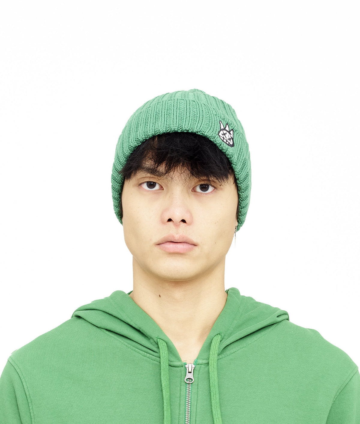 Knit Hat-Kelly Green With White Logo