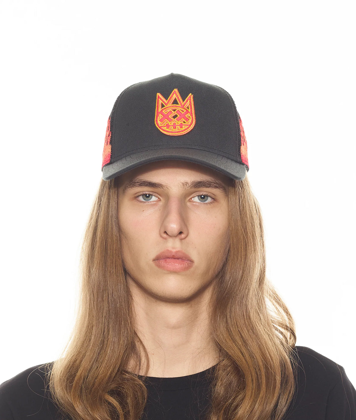 Cult Of Individuality - Flames Logo Mesh Hat In Jet Black