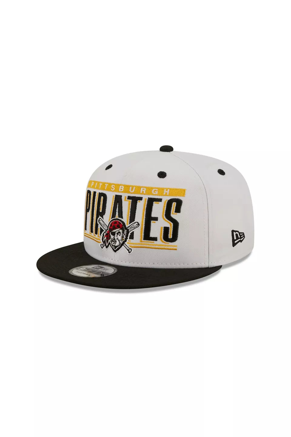 Pittsburgh Pirates New Era Retro Title 9FIFTY Snapback Hat - White/Black/Yellow