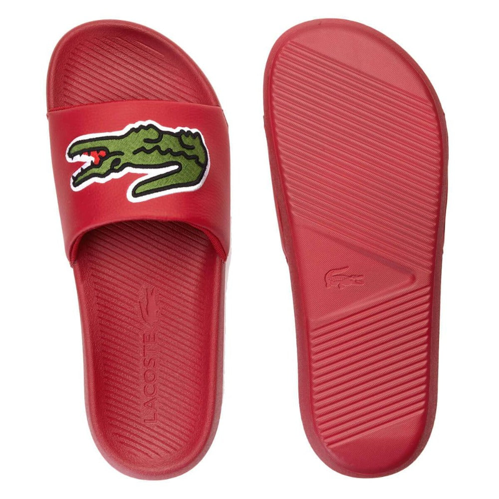 Men's Croco Synthetic Slides-Red