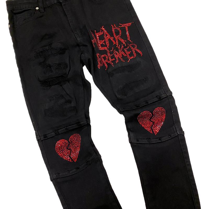 Focus-Heart Breaker Denim Jeans-Black