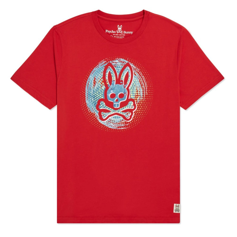 Psycho Bunny Kids-Boys Downey Graphic Tee-Red