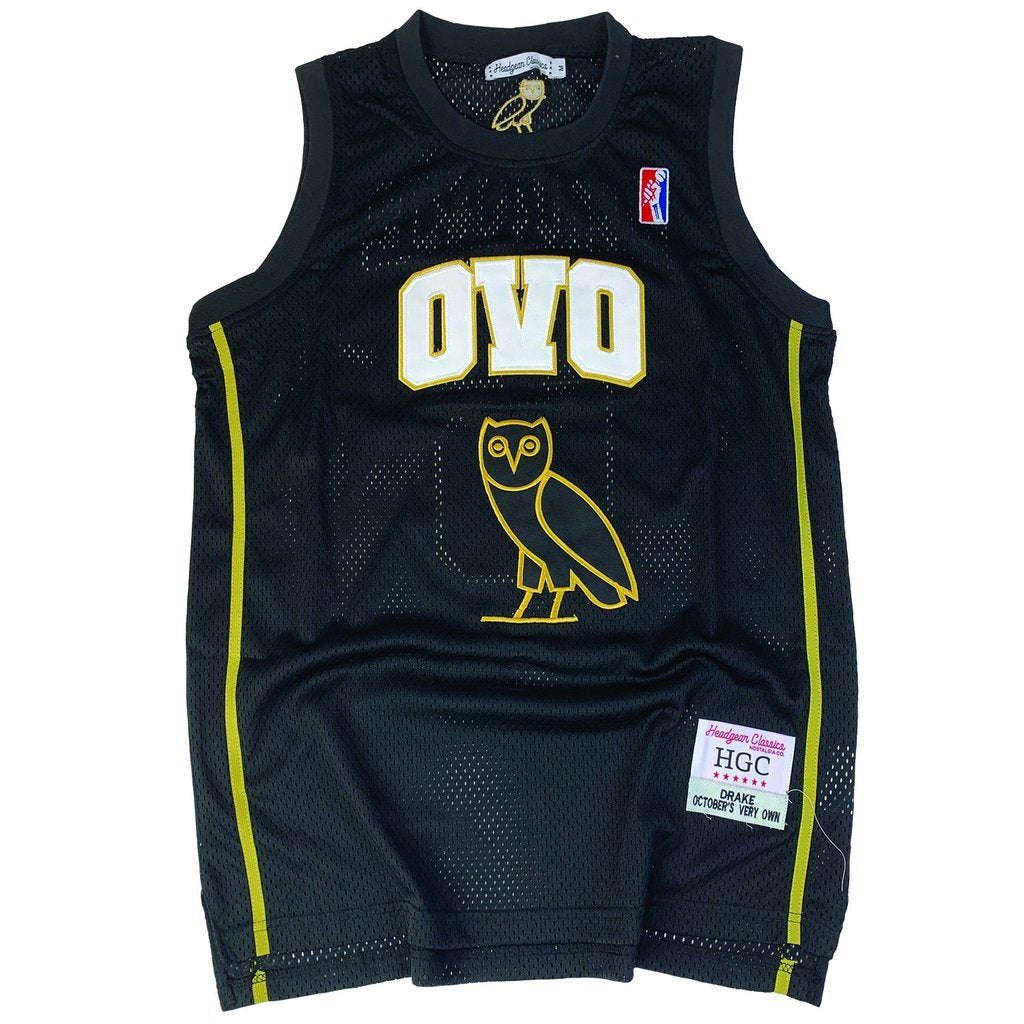 Headgear-"OVO" Basketball Jersey-Black/Gold