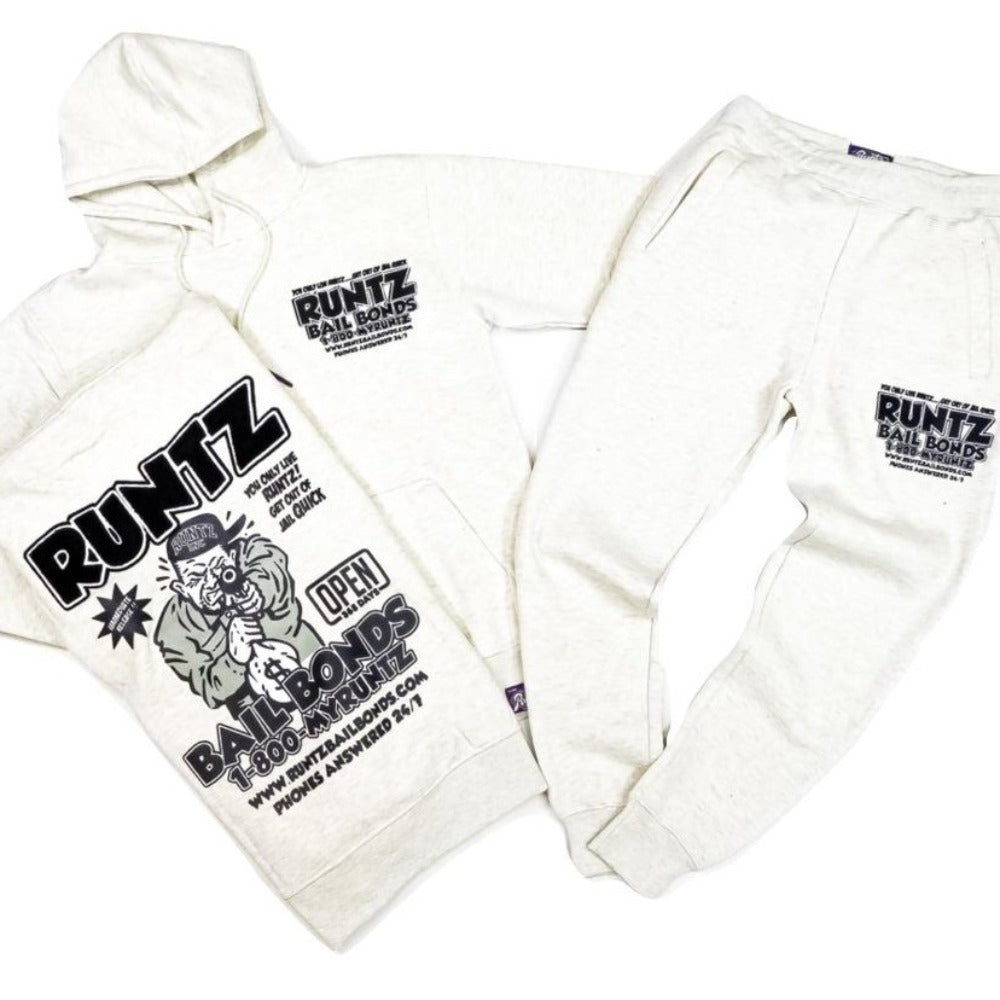 Runtz-Bail Bonds Hoodie Set-Oatmeal