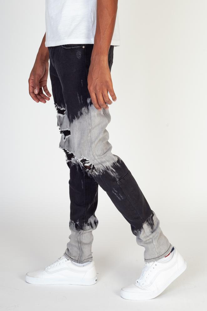 KDNK-Ombre Bleached Jeans-Black