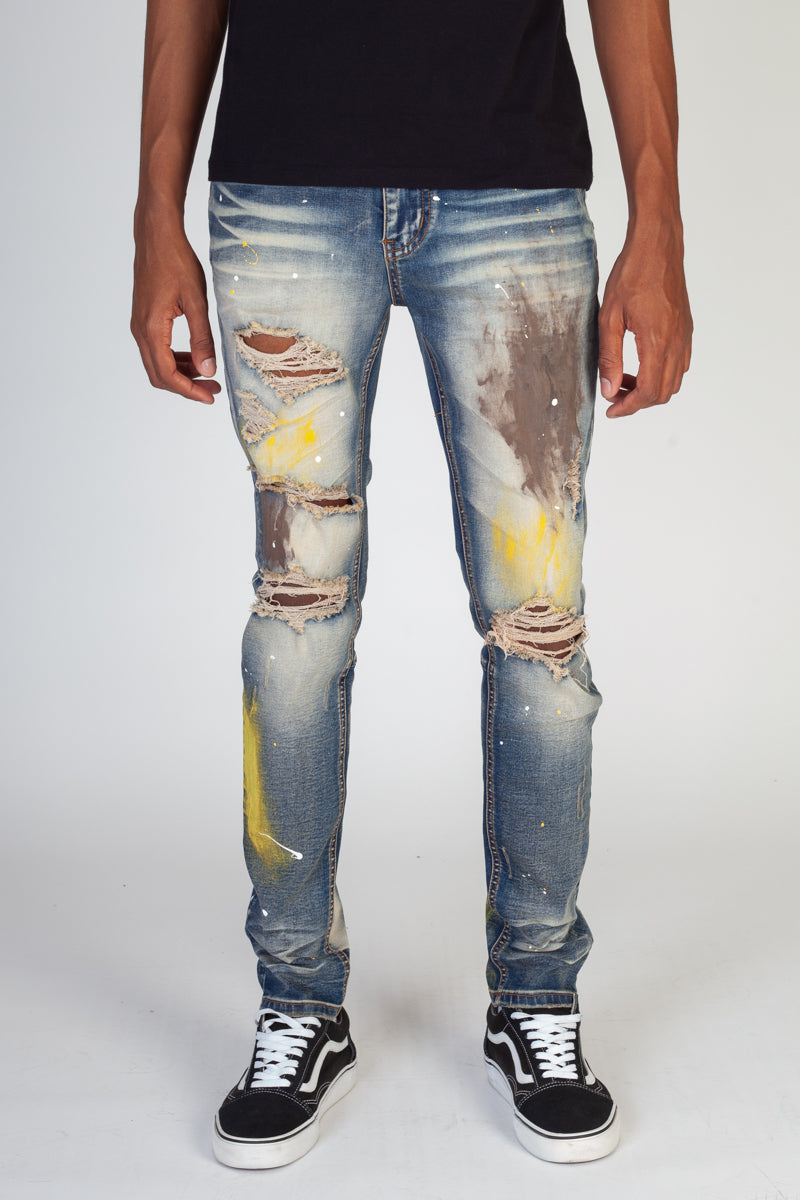 KDNK-Multi Painted Jeans-Blue-KND4299