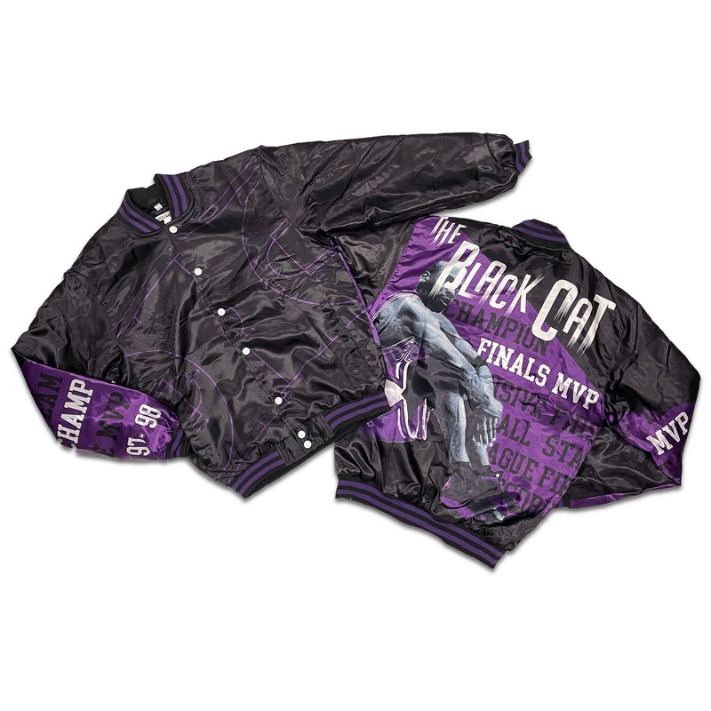 Black Cat Jacket-Retro 13 Court Purple