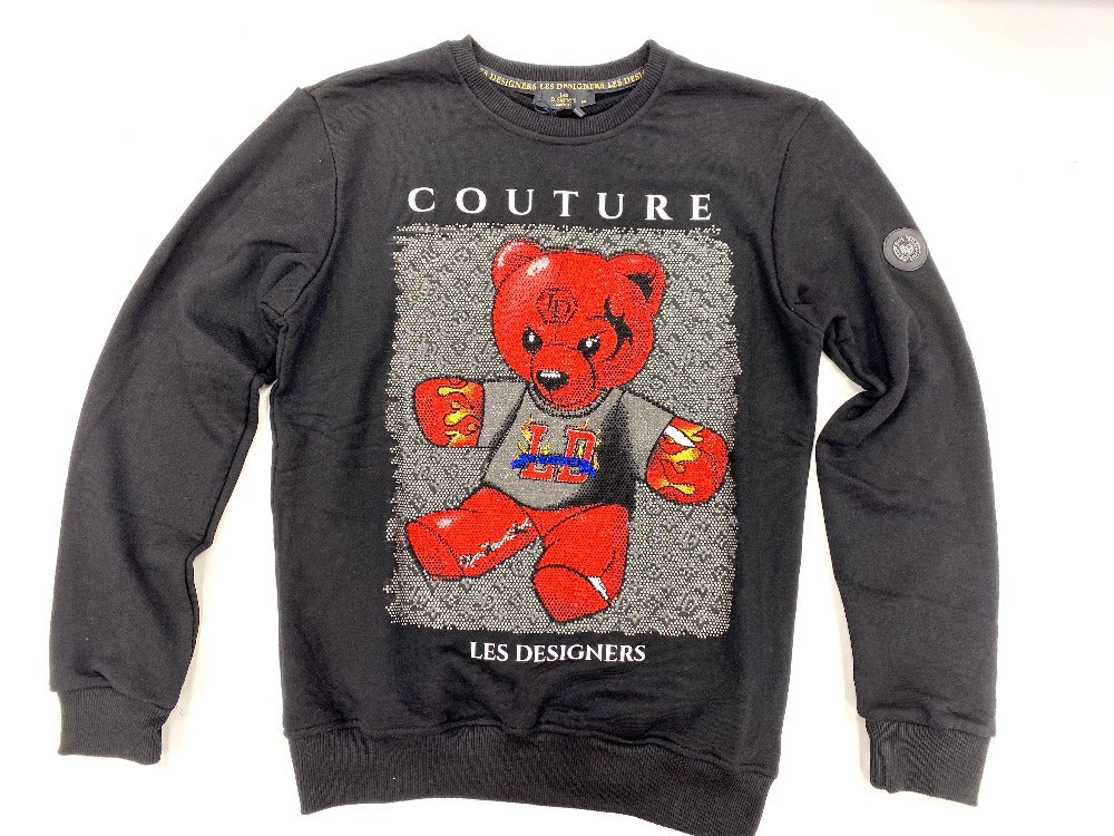 Les Designers-Paris-couture-Bear-crewneck-sweatshirt/BLACK