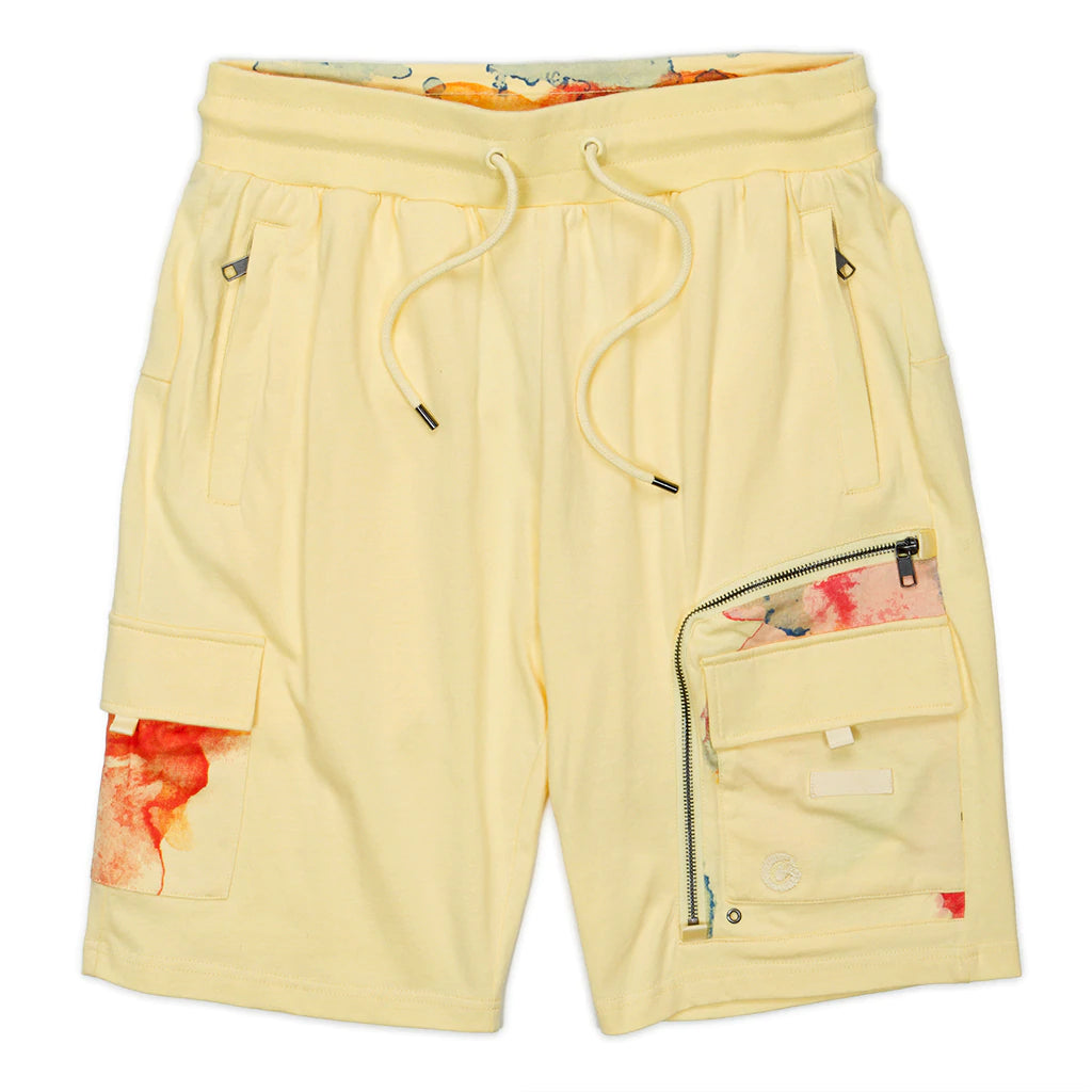 Lanai Cotton Jersey Cargo Shorts - Pale Yellow