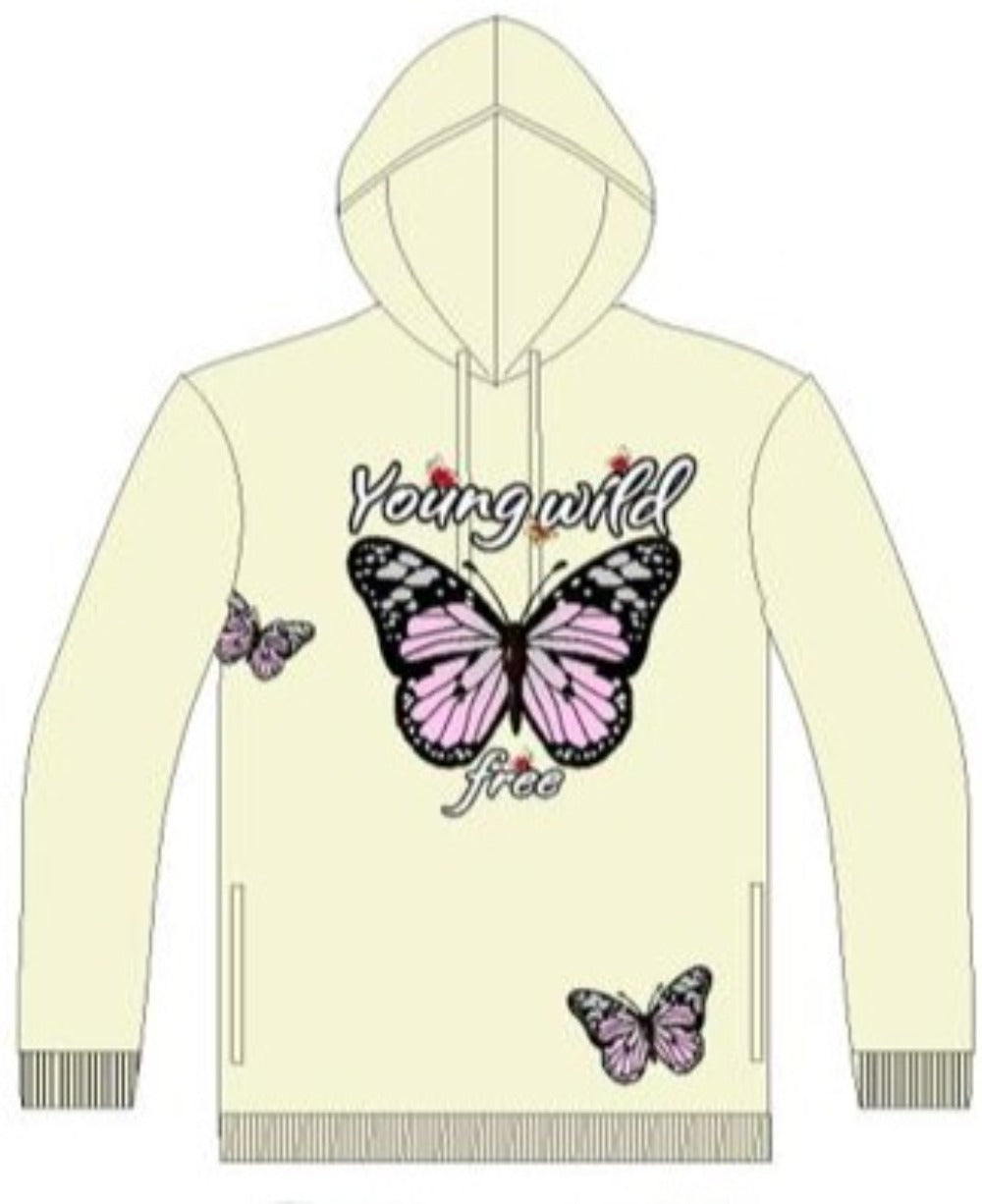 Young Wild & Free Hoodie-Ivory
