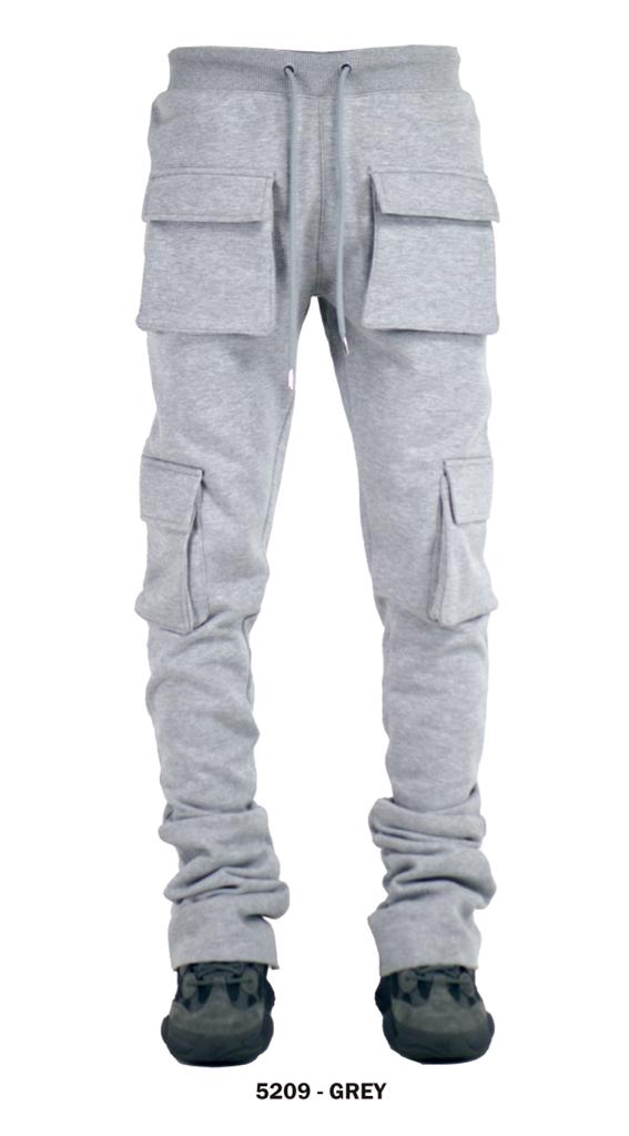 Focus - Grey Stacked Track Pants (5209)