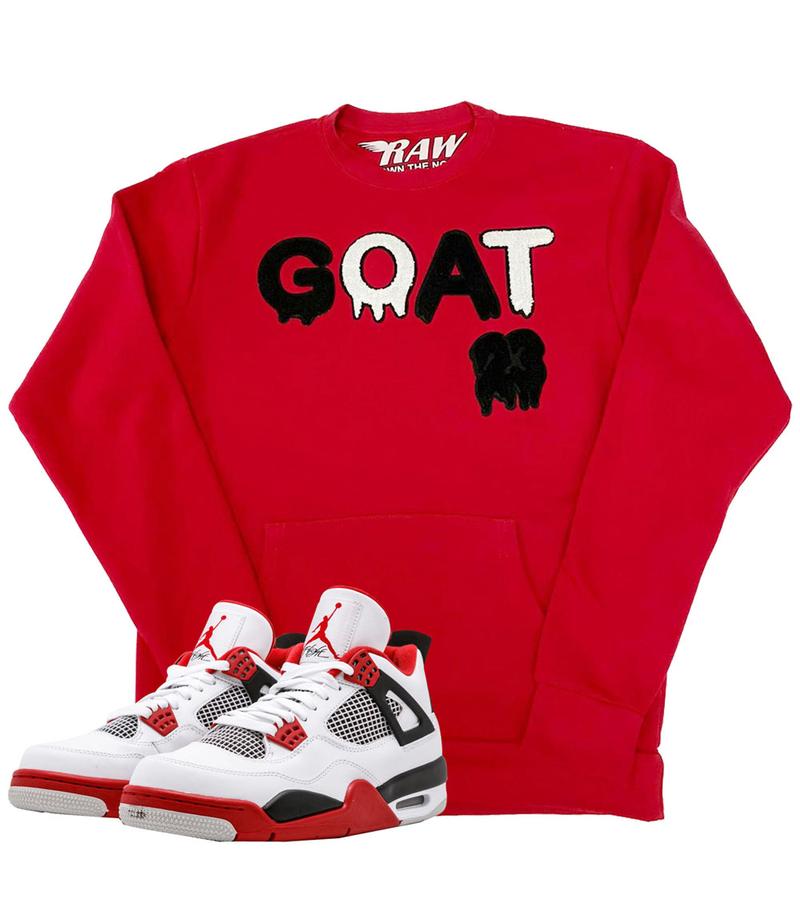 Rawyalty-GOAT Black Chenille Long Sleeves-Red