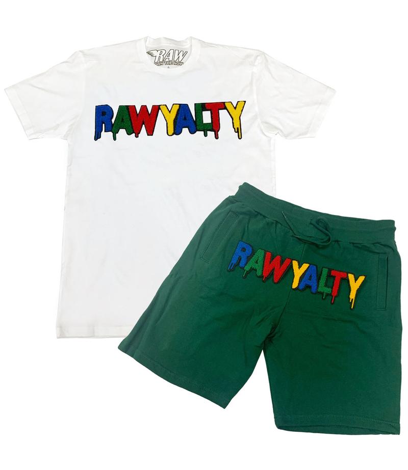 Rawyalty-Drift Chenille Set-White/Forest Green