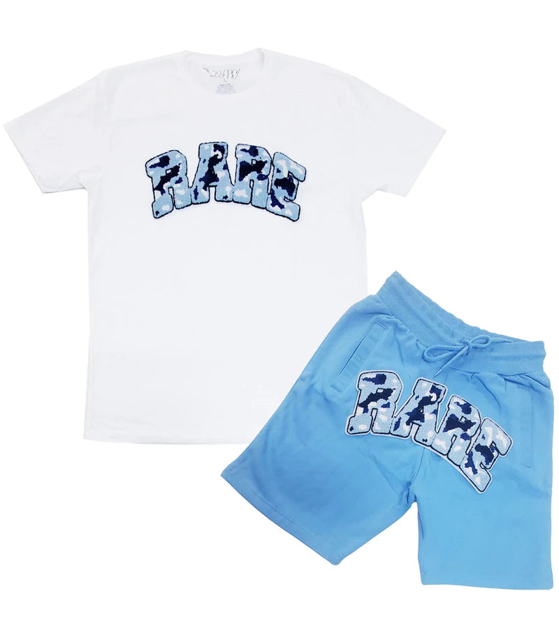 RAW Camo Baby Blue Chenille Set-White/Carolina Blue