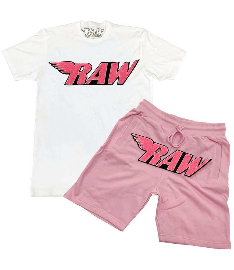Rawyalty-Chenille Crew Neck Fit-Neon Pink