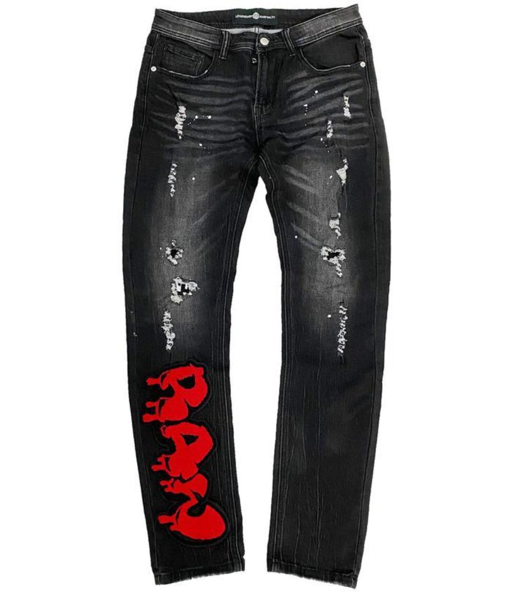 RAW Drip Chenille Denim Jeans-Black