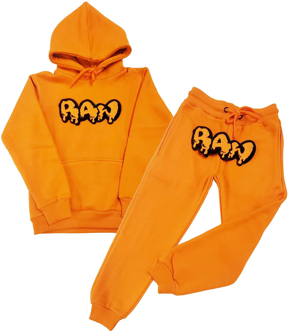 Kids Rawyalty - Drip Orange Chenille Set - Orange