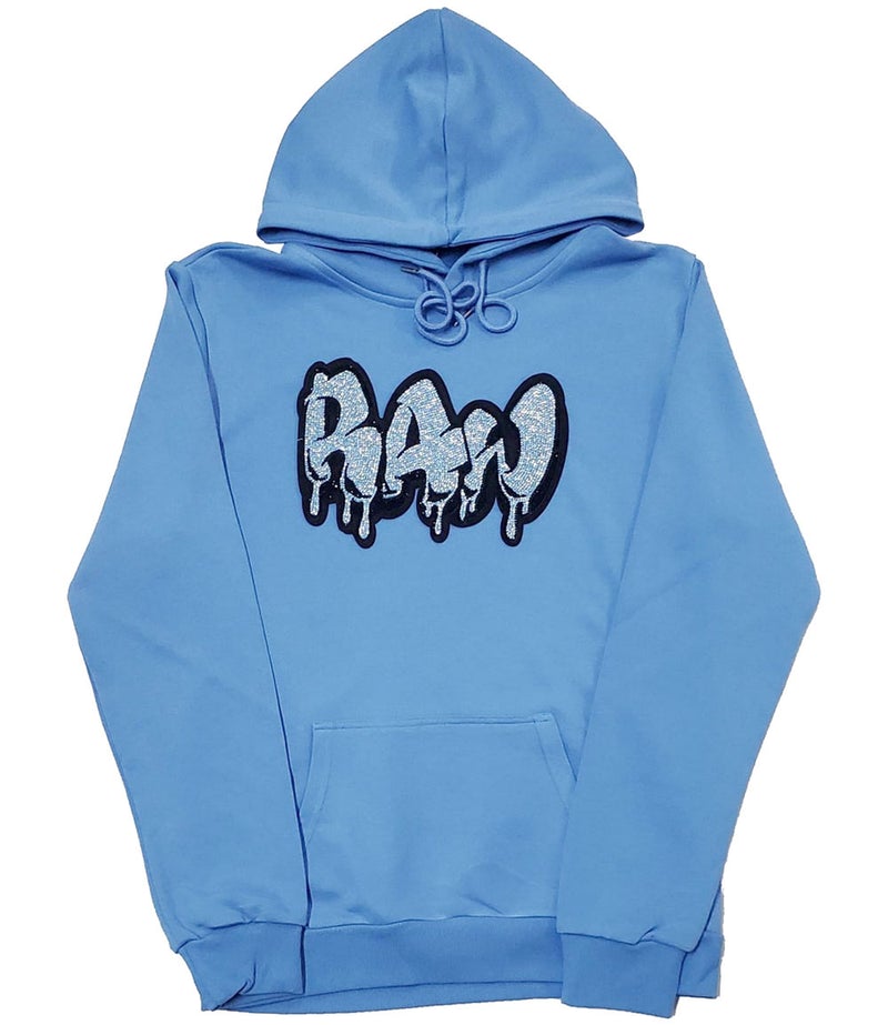 Men RAW Drip Bling Hoodie-Sky Blue