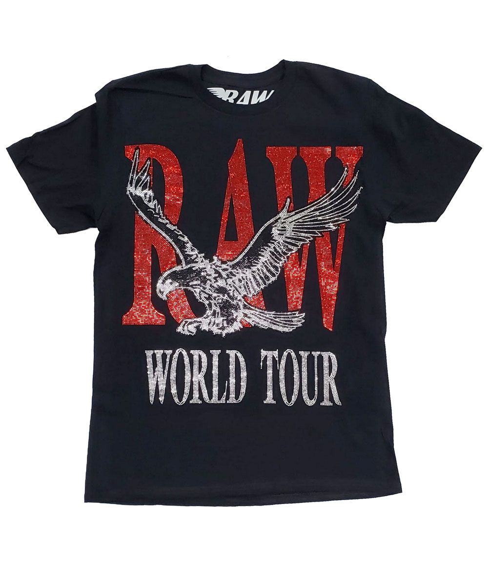 Rawyalty-Red Bling Raw World Tour Tee-Black