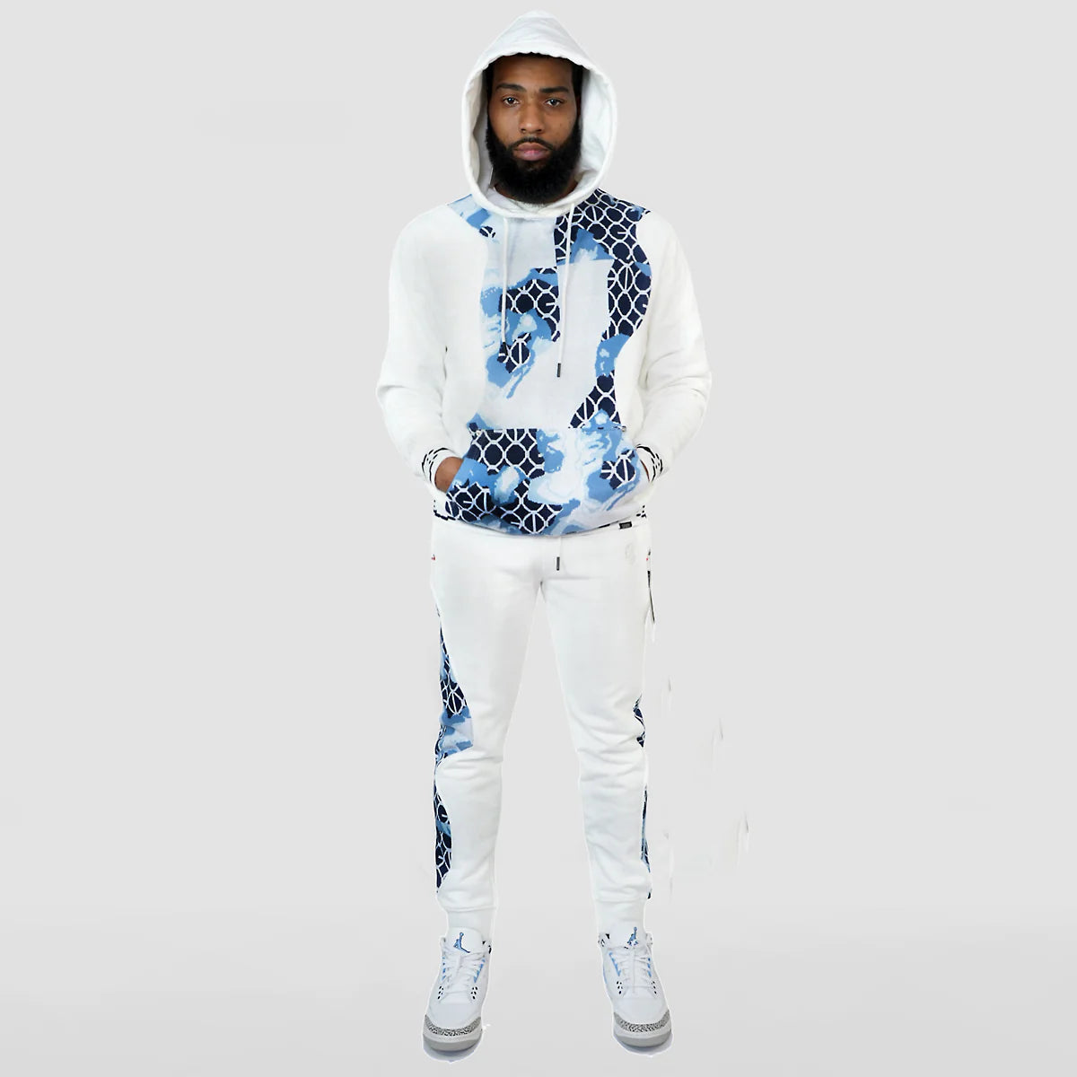 Coogi -  Link Sweater Patched Fleece Hoody - White