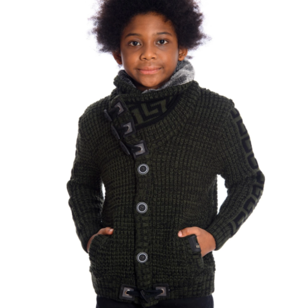 LCR Kids Sweater-Olive/Black - 6430
