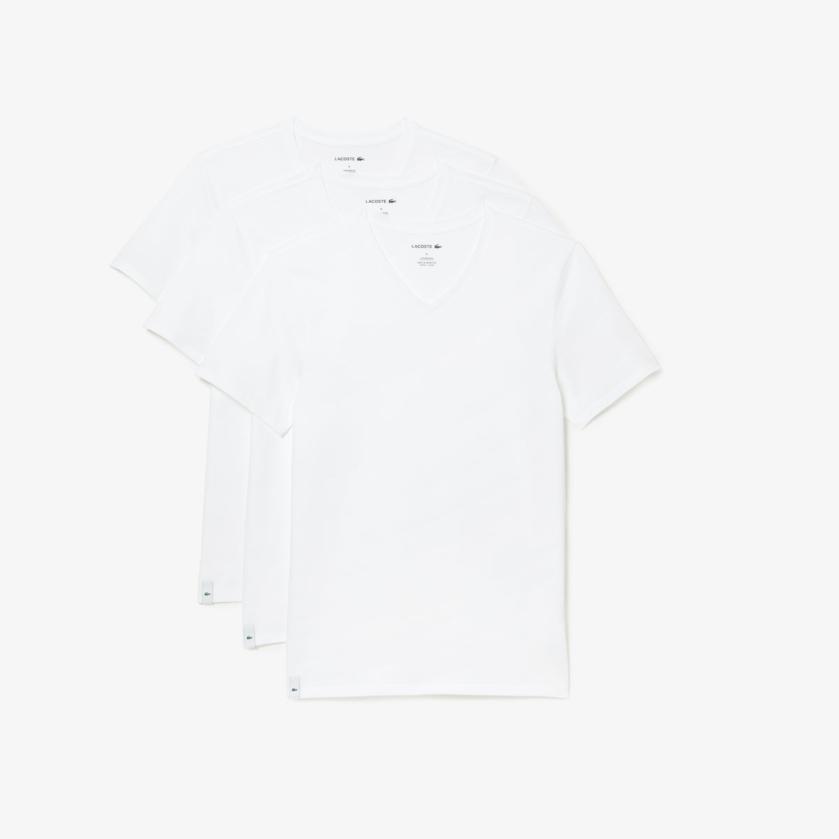Men's 3 Pack of Plain Regular V-neck T-shirts - White
